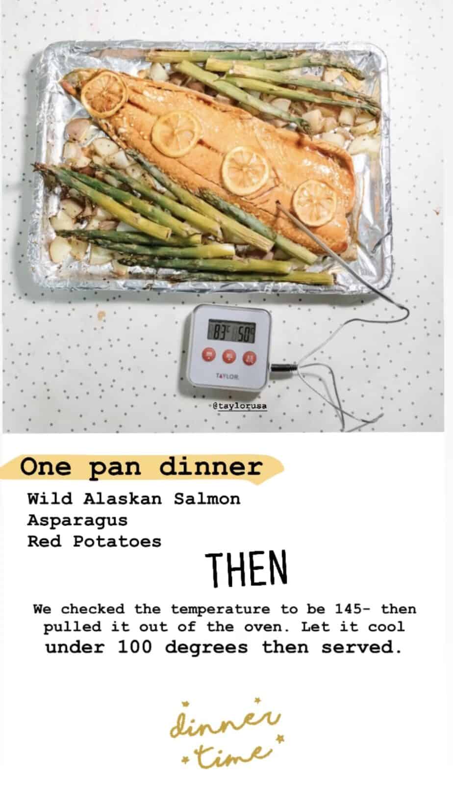 one pan dinner salmon Taylor Usa digital thermometer 